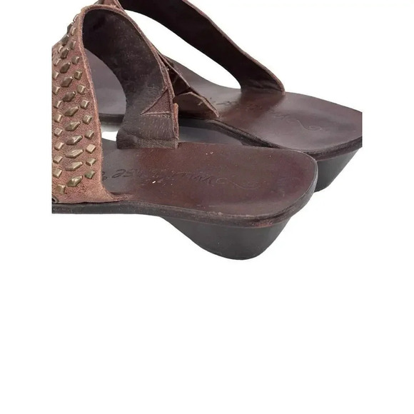 Matisse Women's Brown Leather Jali Pattern Casual Slippers Sandal Size 6.5M - Picture 2 of 5